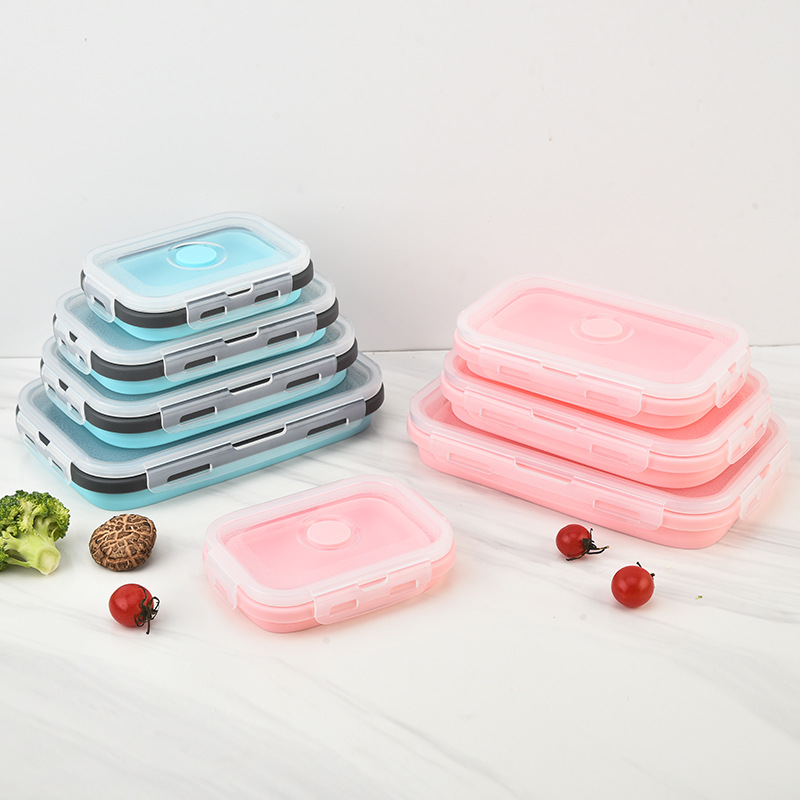 4Pcs 접이식 실리콘 도시락 상자 휴대용 식품 저장  - Meal Prep No Microwave 리뷰 및 가격