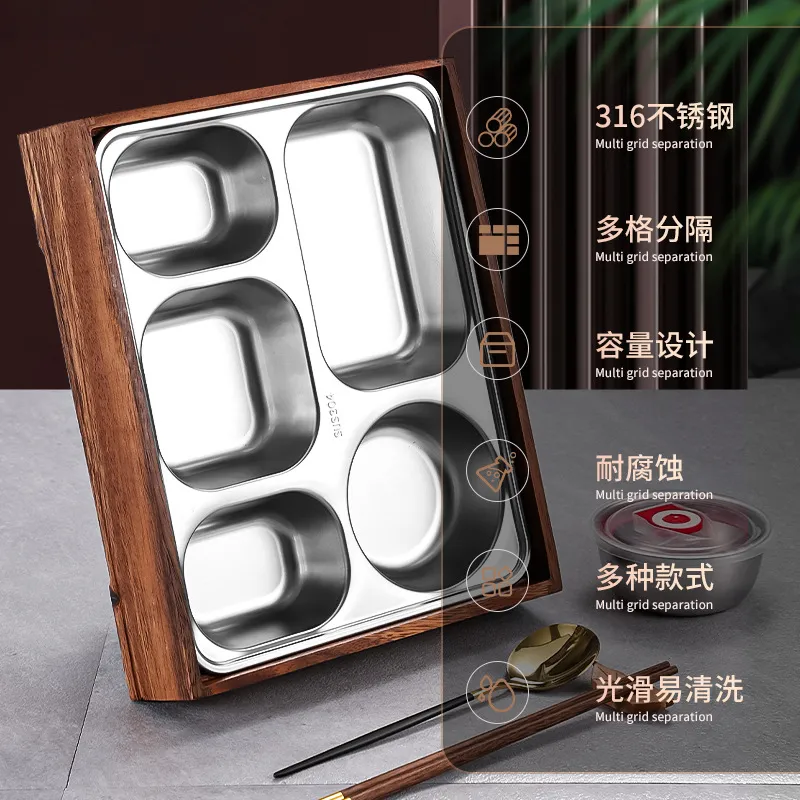 블랙 월넛 도시락 세트(칸막이 접시 포함) 일본/한국  - Meal Prep Japanese Food 리뷰 및 가격